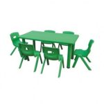 Mesas con 6 Sillas Verdes